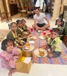 Did Varun Dhawan Have the Best Meal Celebrating Ashtami with Kids?