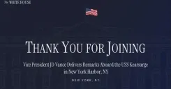 VP Vance Speaks Aboard USS Kearsarge in New York Harbor