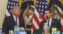 Trump tells crowd to watch Rubio on Cuba at White House event