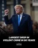 White House Credits Trump Policies for Largest US Violent Crime Drop