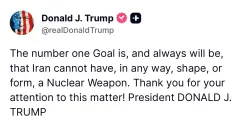 White House: Iran Must Never Obtain a Nuclear Weapon