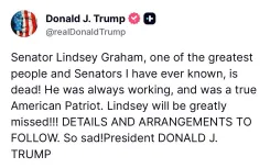 White House Issues Statement on Passing of Senator Lindsey Graham
