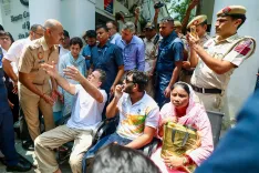 Rahul Gandhi sit-in at Delhi police station: Congress won't leave till FIR filed for pellet-gun victim