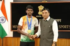 World Championship medal-winning skaters felicitated by Sports Minister Mandaviya