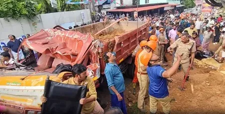 Kottarakkara bus stop crash: 3 killed as unlicensed tipper driver loses control