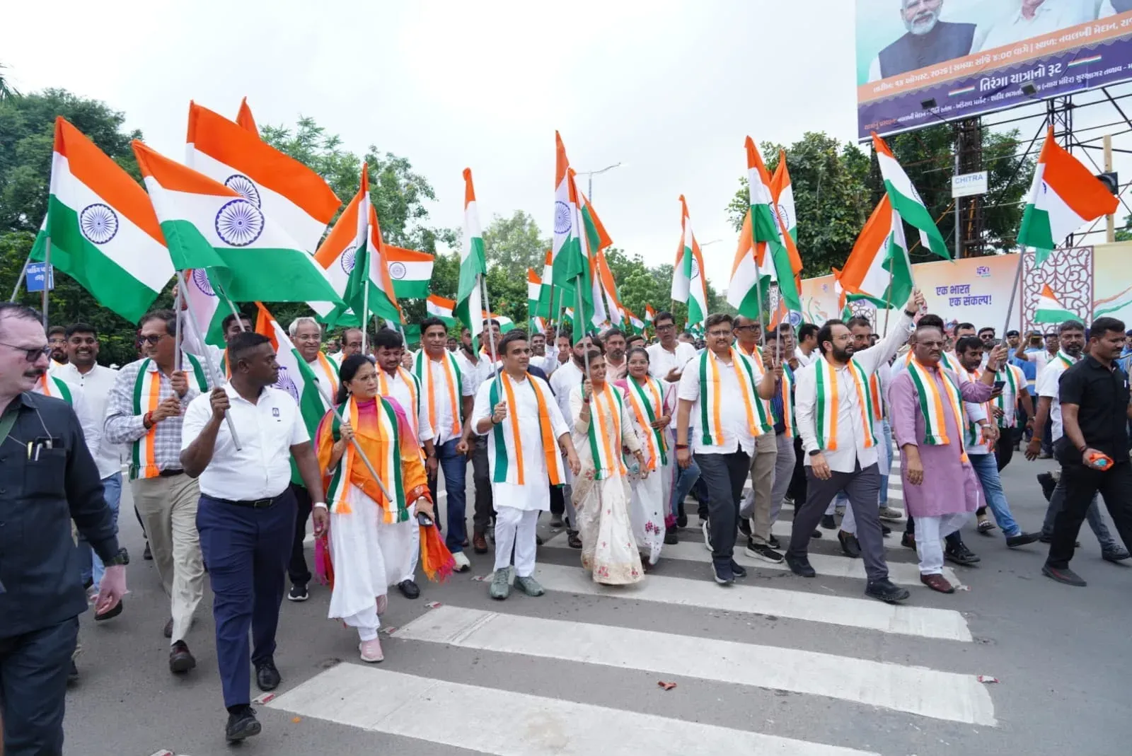 Tiranga Yatra in Vadodara: Gujarat Dy CM Sanghavi leads anti-drug march