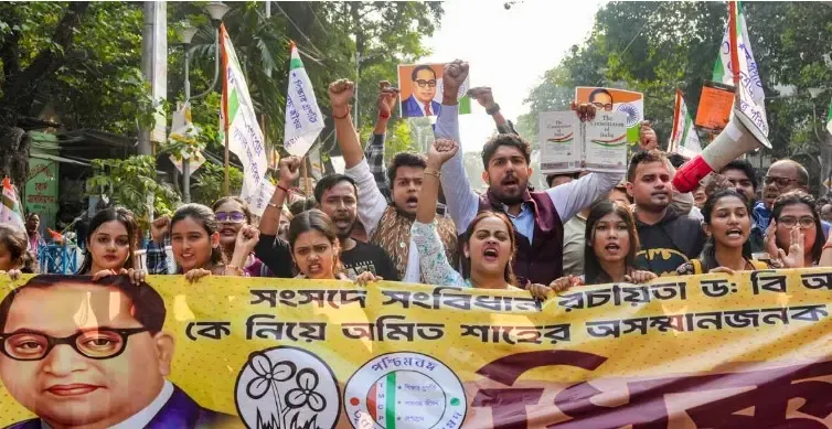 Trinamool Congress Conducts Statewide Protests in West Bengal Against Amit Shah's Remarks on Ambedkar