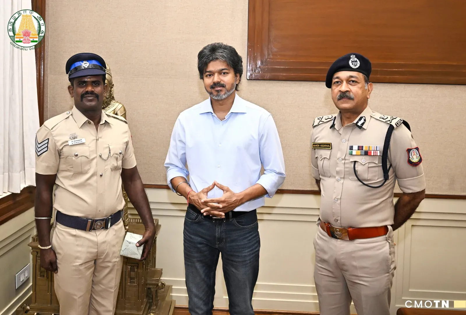 TN CM Joseph Vijay honours brave cop who rode car roof to nab smugglers