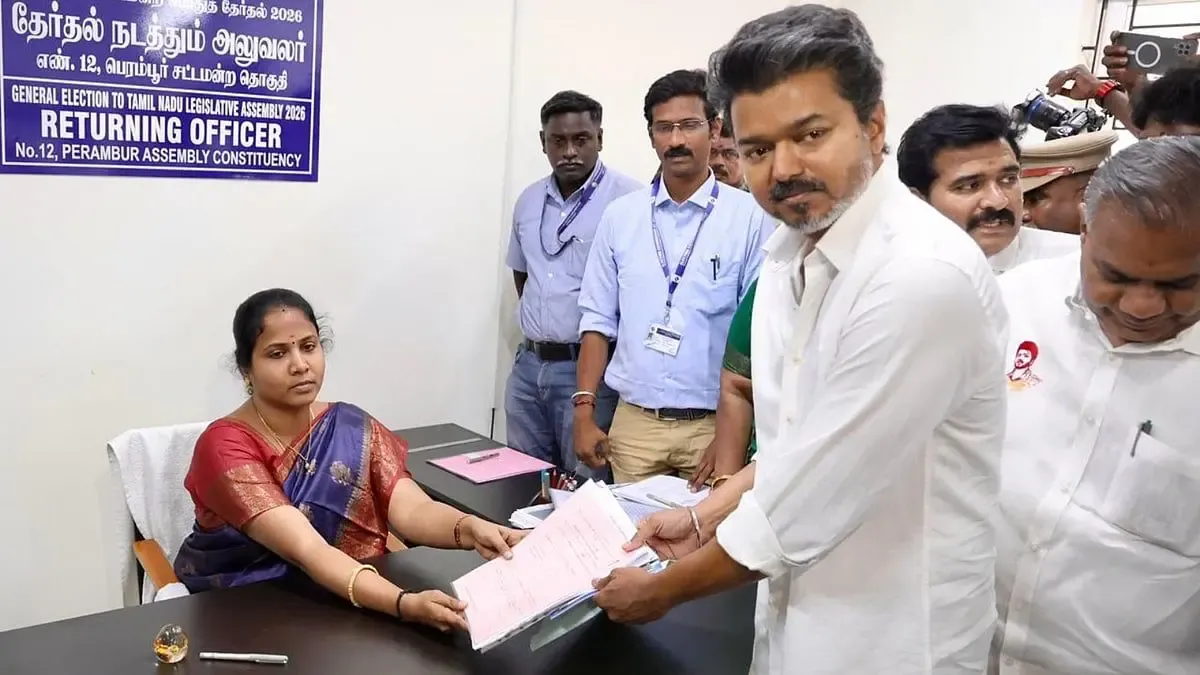 Vijay Submits Nomination for Perambur Amidst Huge Crowd