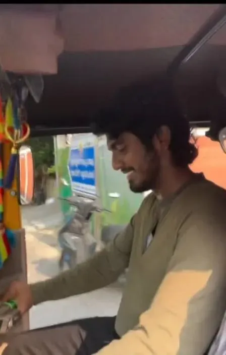 Abishan Jeevinth fulfils childhood dream by riding an auto rickshaw