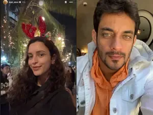 Triptii Dimri and BF Sam Merchant embrace Christmas magic on Mumbai's
 lit streets
