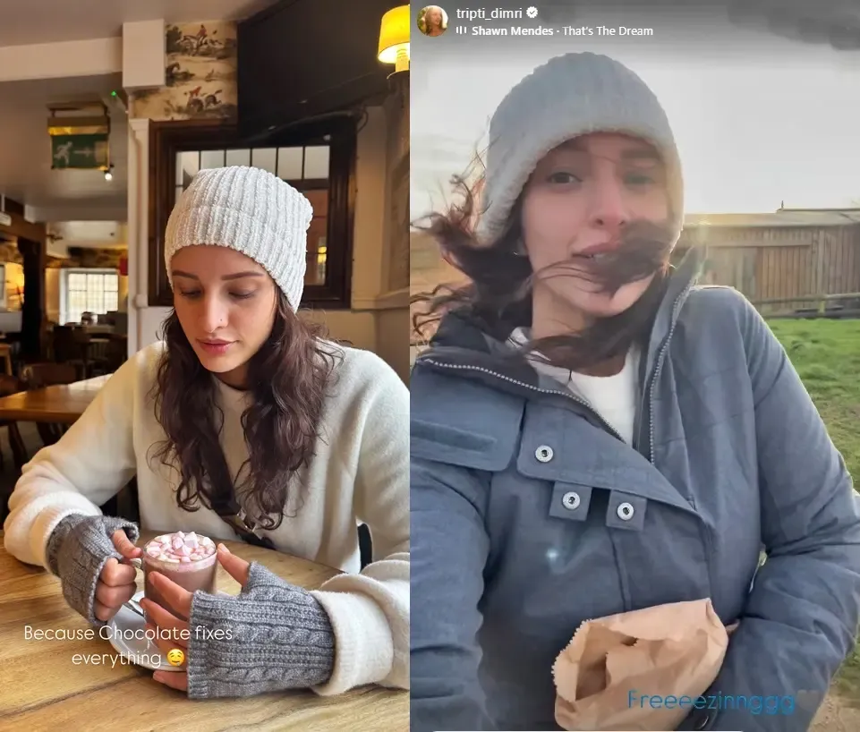 Triptii Dimri and her rumored partner Sam Merchant embrace the holiday cheer in England