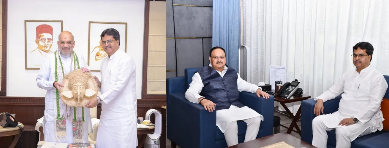Tripura's CM Engages with HM Shah and JP Nadda on Development Plans