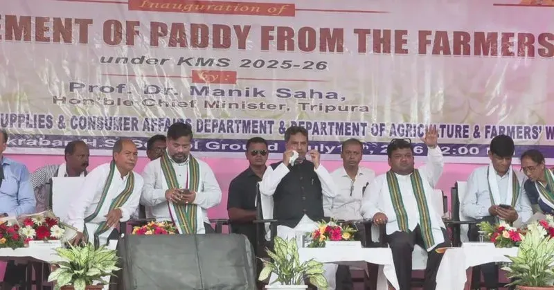 Tripura CMO inaugurates paddy procurement at Kakraban, Udaipur