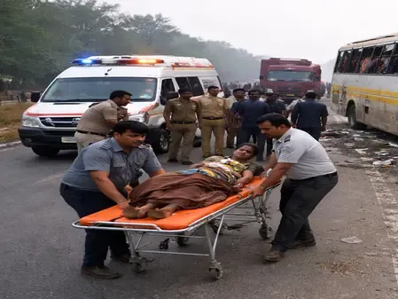 Truck Collides with Bus in Bihar's Rohtas: One Fatality, 21 Injured