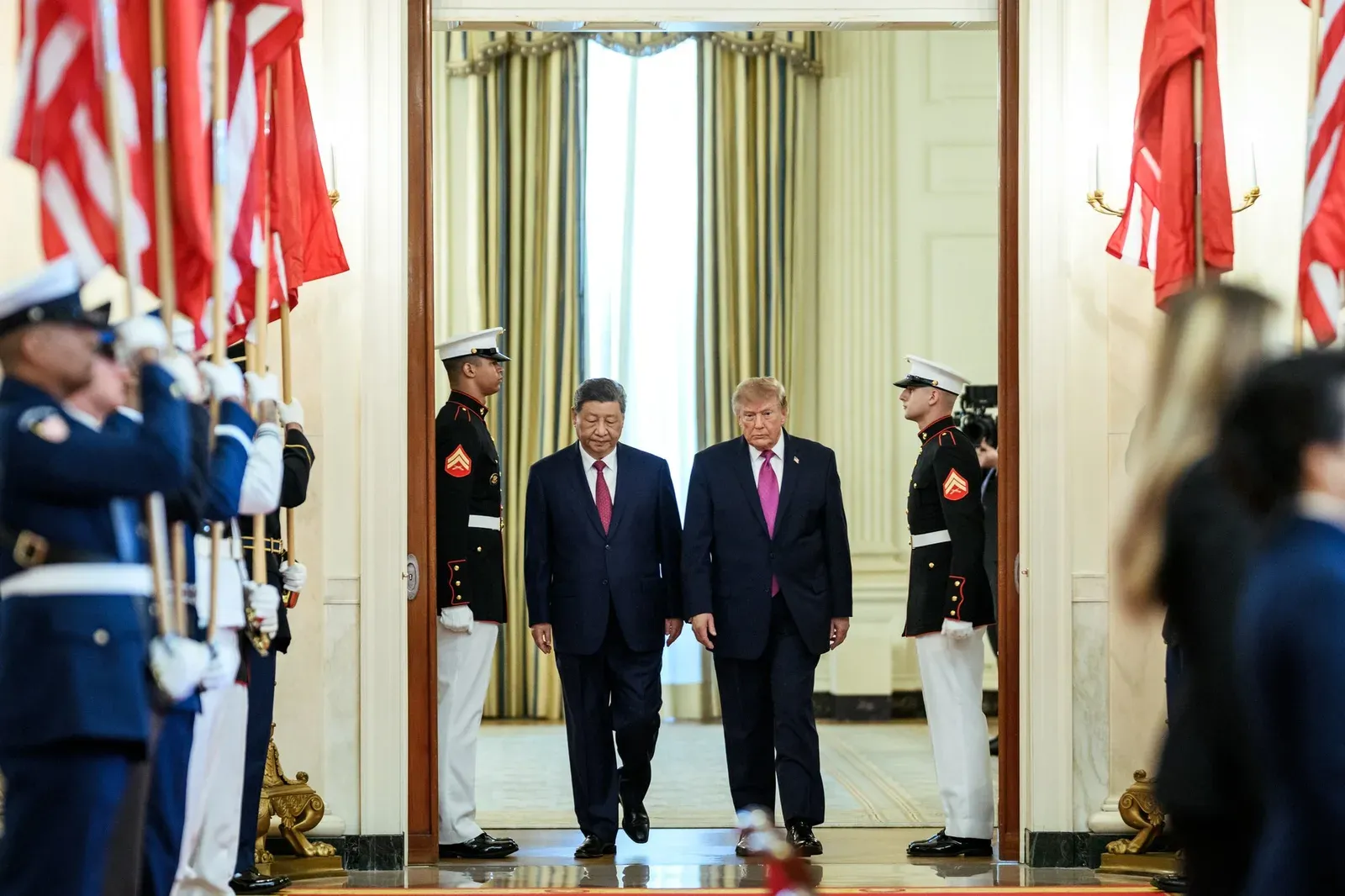 Trump and Xi Begin Historic State Visit at White House