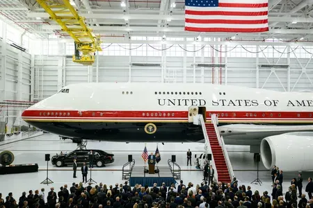 Trump hails new Air Force One's first flight, cites Qatar gift deal