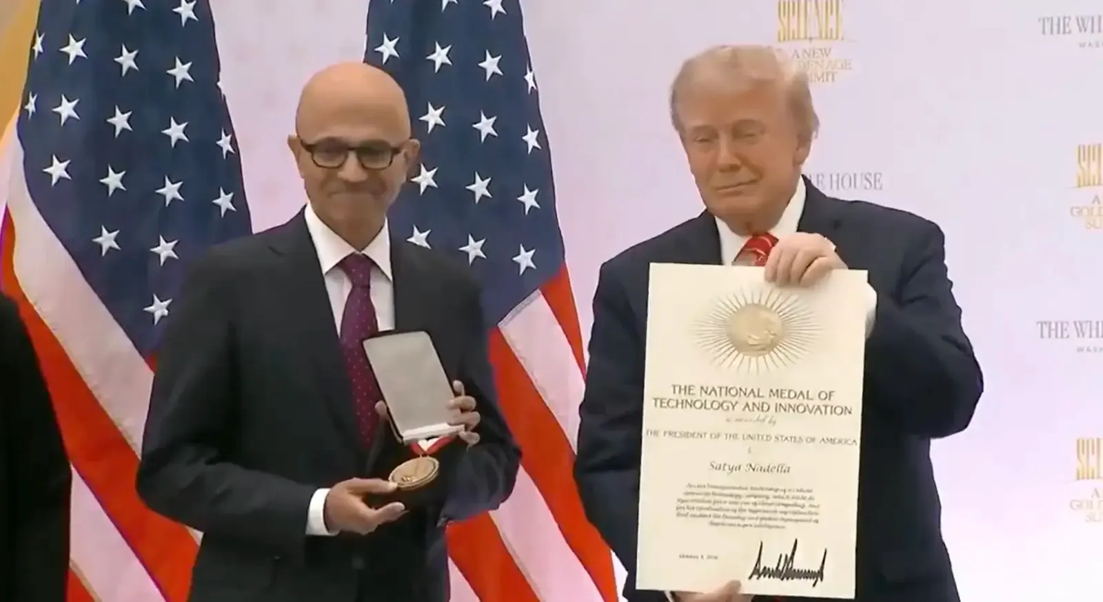 Trump honours Satya Nadella, Musk, 5 tech giants at New Golden Age Summit