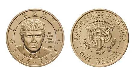 Trump $1 coin unveiled to mark 250 years of US independence