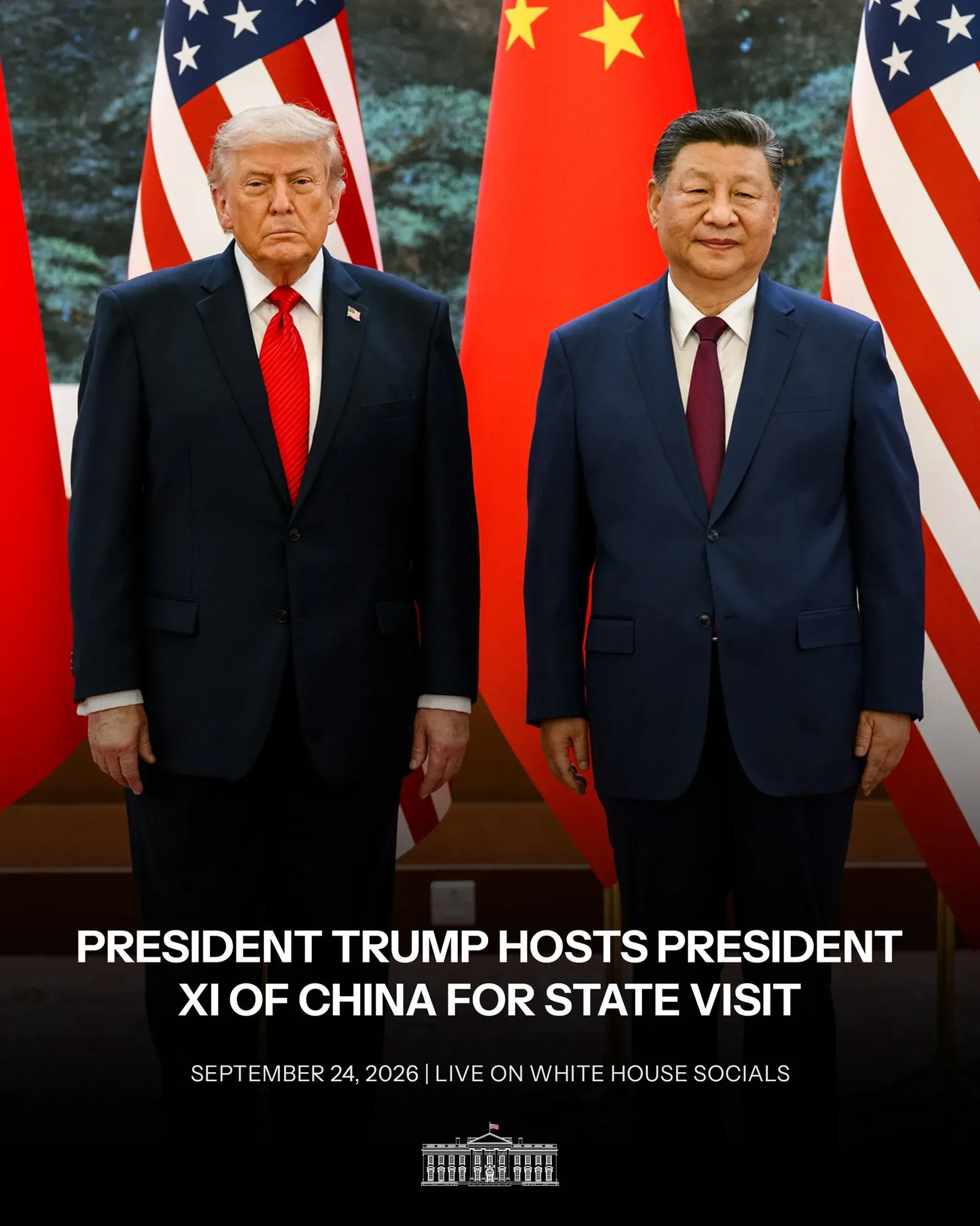 Trump Welcomes Xi Jinping for Official State Visit at White House