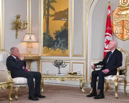 Tunisian President Kais Saied Reiterates Support for Palestinian Statehood in Meeting with Arab League Chief