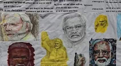 How Did Two Gujarat Sisters Create a 75-Feet Artwork for PM Modi's Birthday?