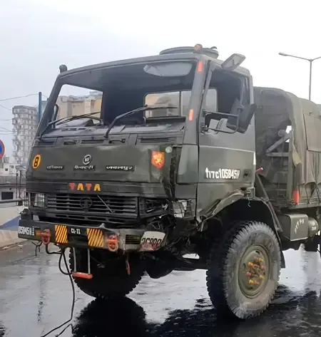 Two Soldiers Injured as Army Truck Flips on Rainy Kolkata Flyover