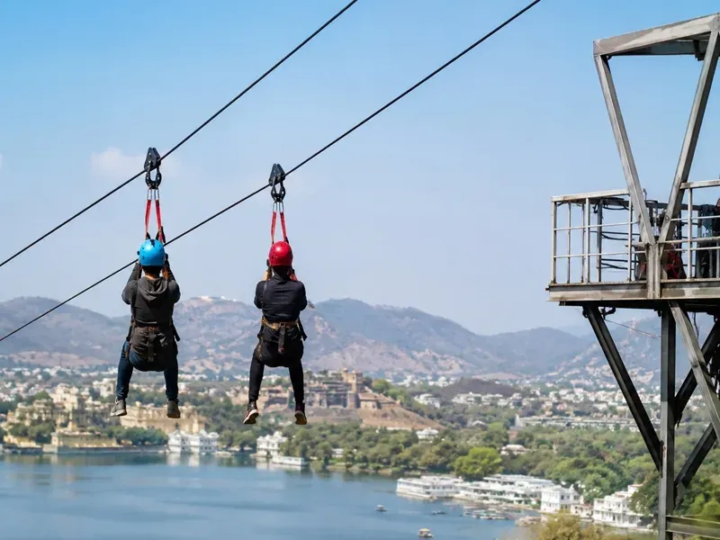 Udaipur zip-line rescue: 2 tourists saved mid-air at Dudh Talai