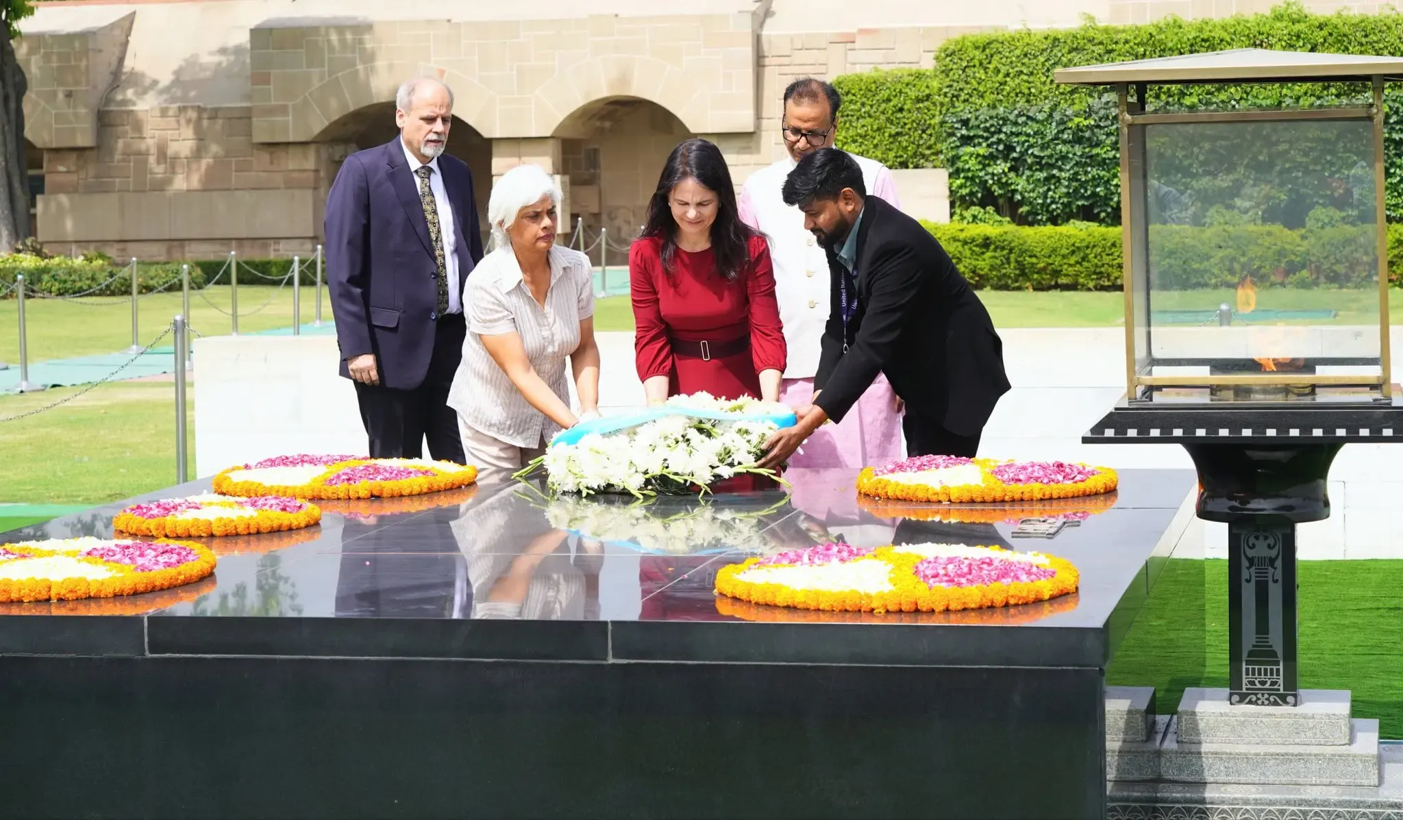 UNGA President Baerbock pays homage to Gandhi at Rajghat, meets Jaishankar