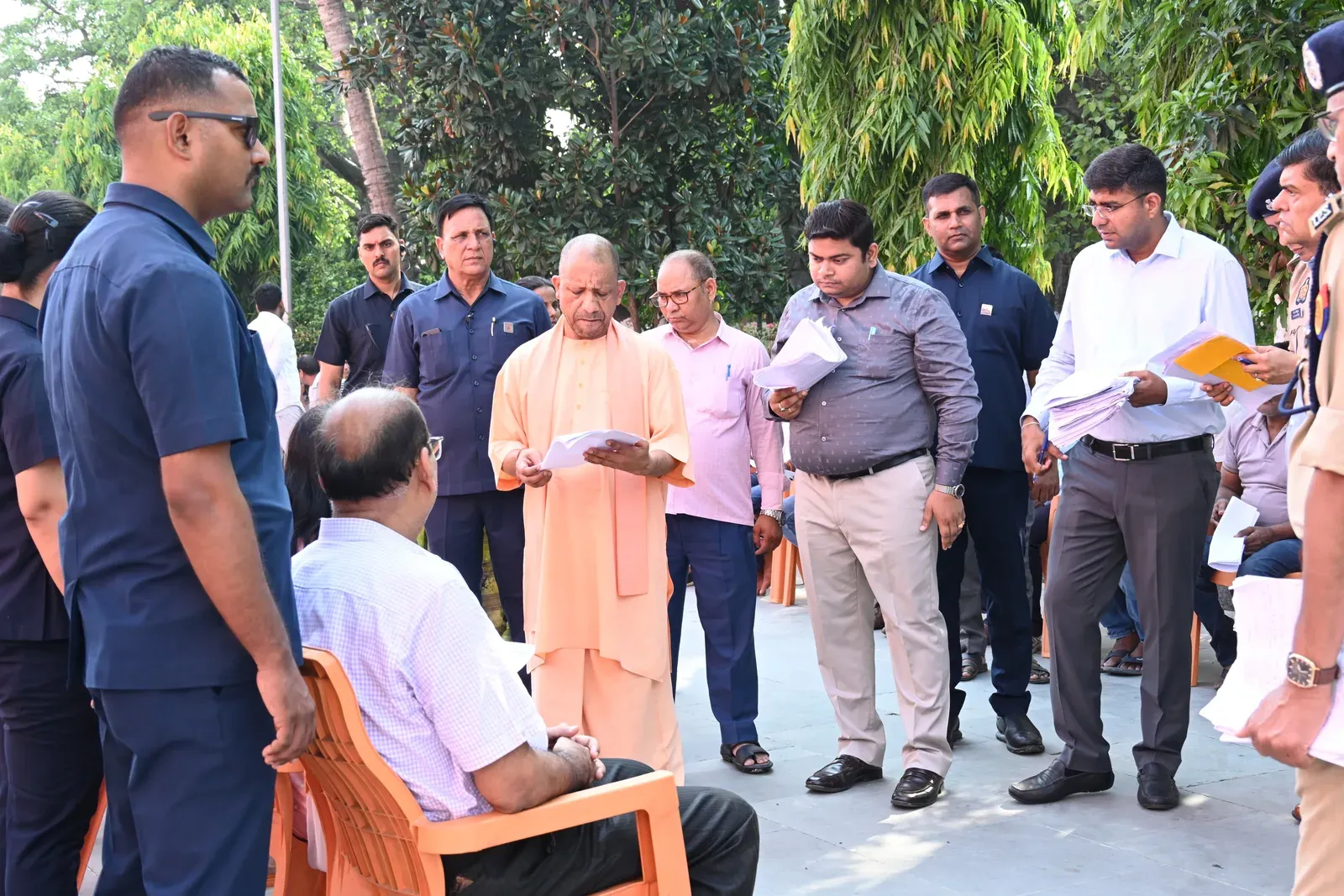 Yogi Adityanath holds Janata Darshan at Gorakhnath Temple, hears 200+ grievances