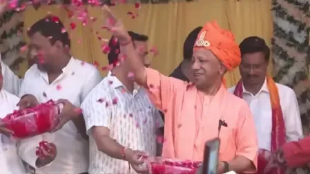 Yogi Adityanath Joins Holi Festivities in Gorakhpur's Bhakt Prahlad Procession