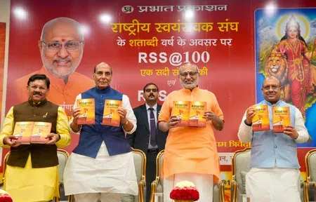 VP Radhakrishnan releases 'RSS @100' book on century of service and unity