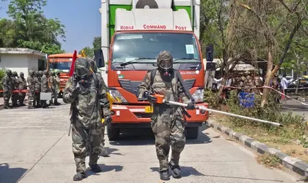 वडोदरा एयरपोर्ट पर सीआईएसएफ का सीबीआरएन मॉक ड्रिल 