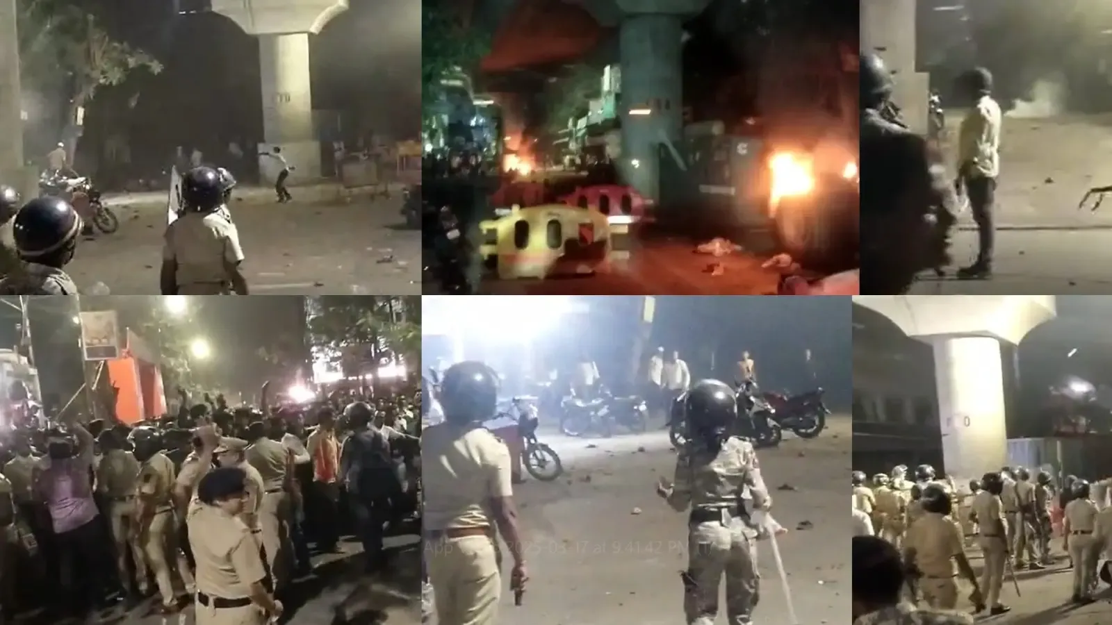 Vehicles Set Ablaze as Nagpur Sees Violent Unrest, Police Deployed