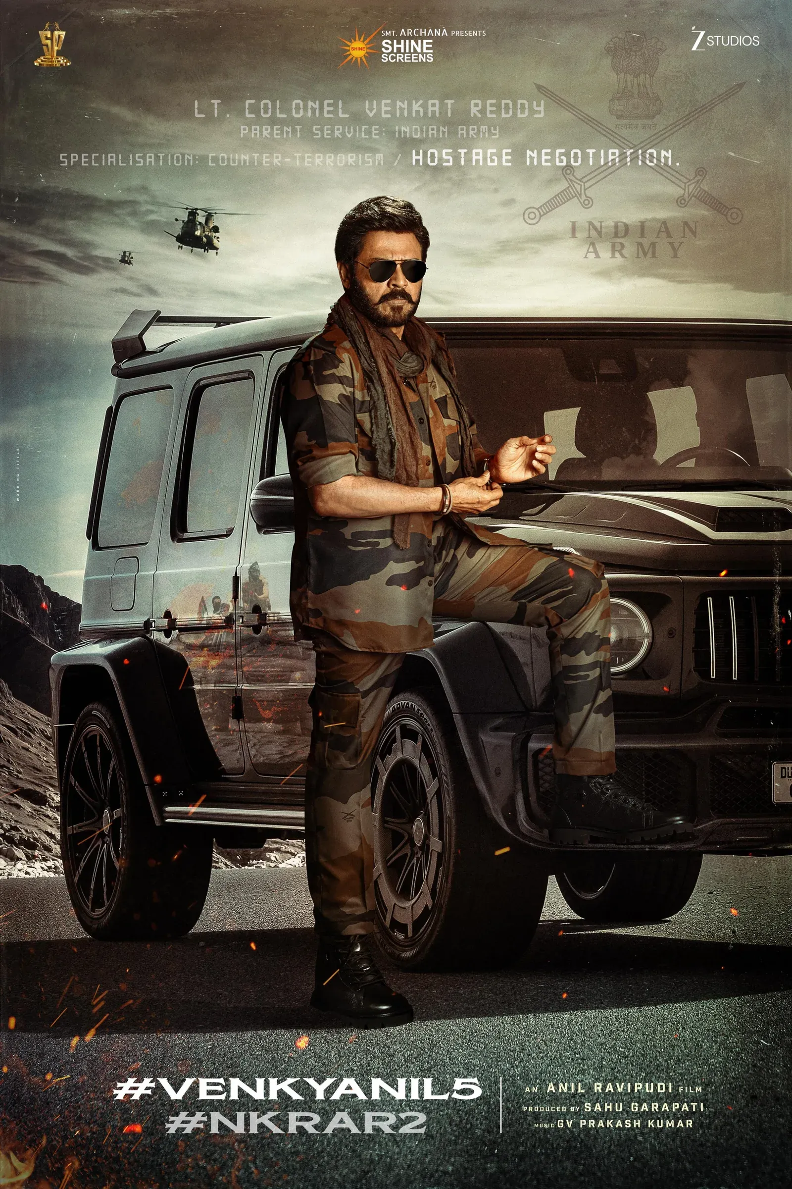 Venkatesh as Lt. Colonel Venkat Reddy: First look from VenkyAnil5 out