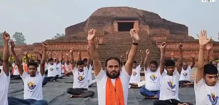विक्रमशिला योग व ध्यान स्थल पर अंतर्राष्ट्रीय योग दिवस मनाकर दिया स्वस्थ रहने का संदेश