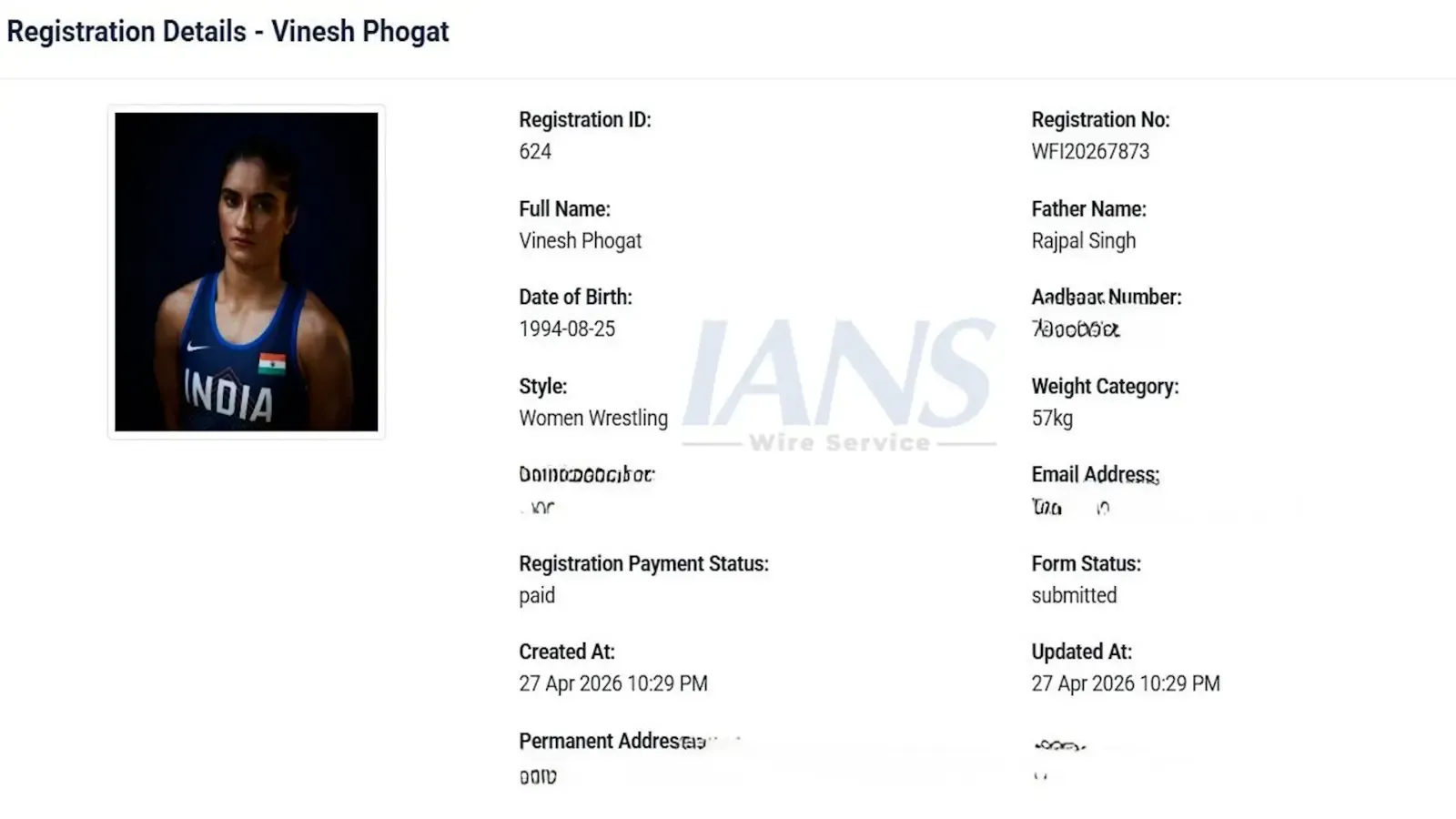 Vinesh Phogat's registration complete, WFI chief dismisses non-participation claims
