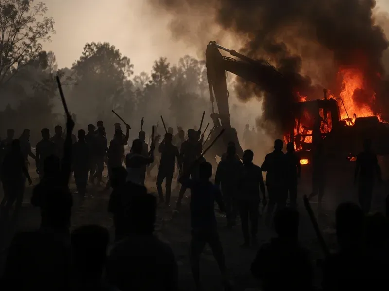 Violence at Valmiki Tiger Reserve: JCB torched, several hurt in Bihar anti-encroachment clash