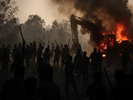 Violence at Valmiki Tiger Reserve: JCB torched, several hurt in Bihar anti-encroachment clash
