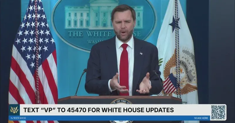 VP JD Vance Briefs Press at White House, Jun 18