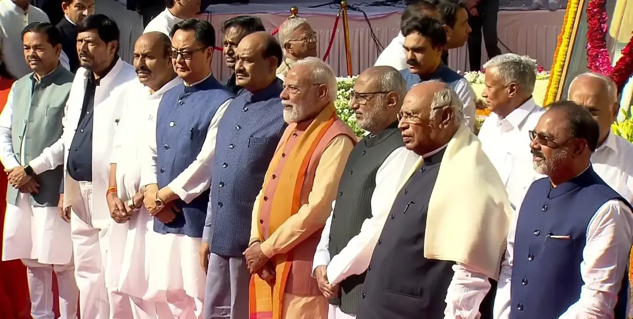 Leaders Unite to Honor Dr. Ambedkar at Parliament on His Birth Anniversary