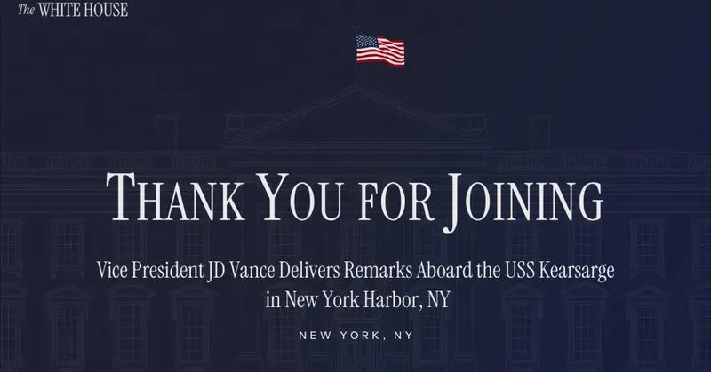 VP Vance Speaks Aboard USS Kearsarge in New York Harbor