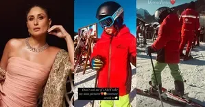 While Taimur enjoys skiing, mom Kareena captures the moment
