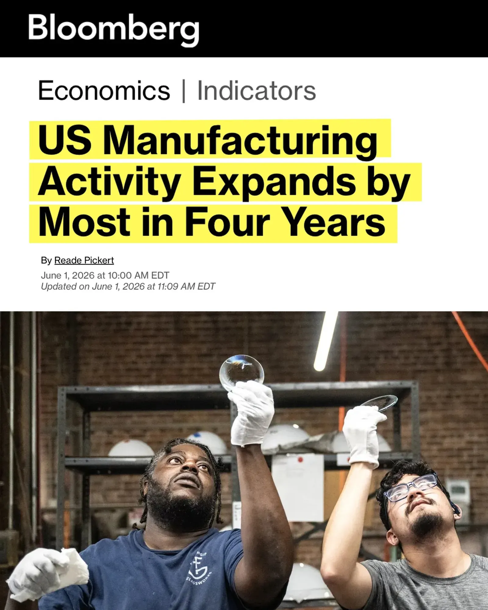 White House Claims US Manufacturing Expands for Fifth Straight Month