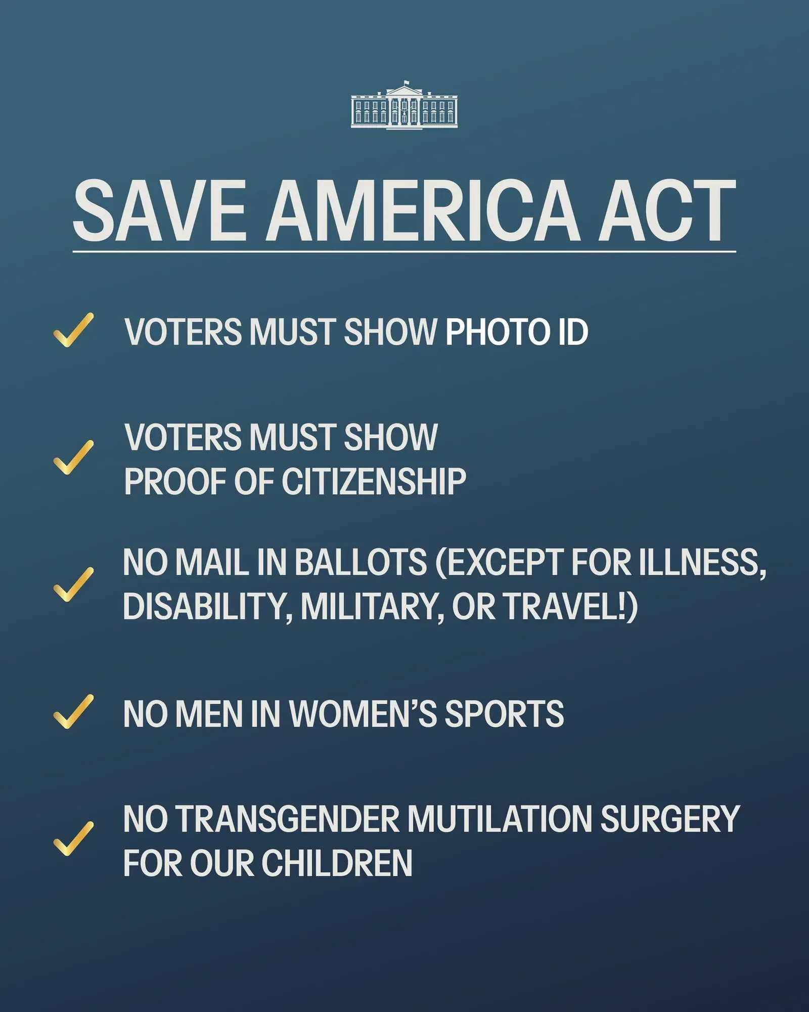 White House Demands Congress Pass SAVE America Act Now