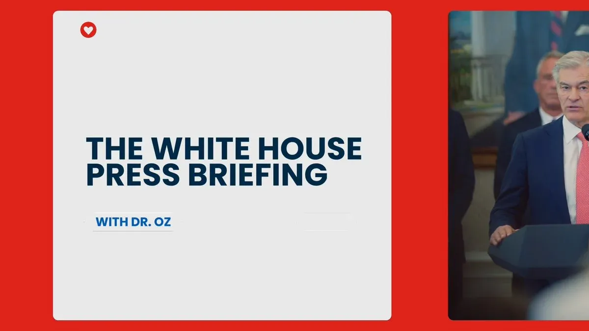White House Hosts Press Briefing With CMS Chief Dr Oz