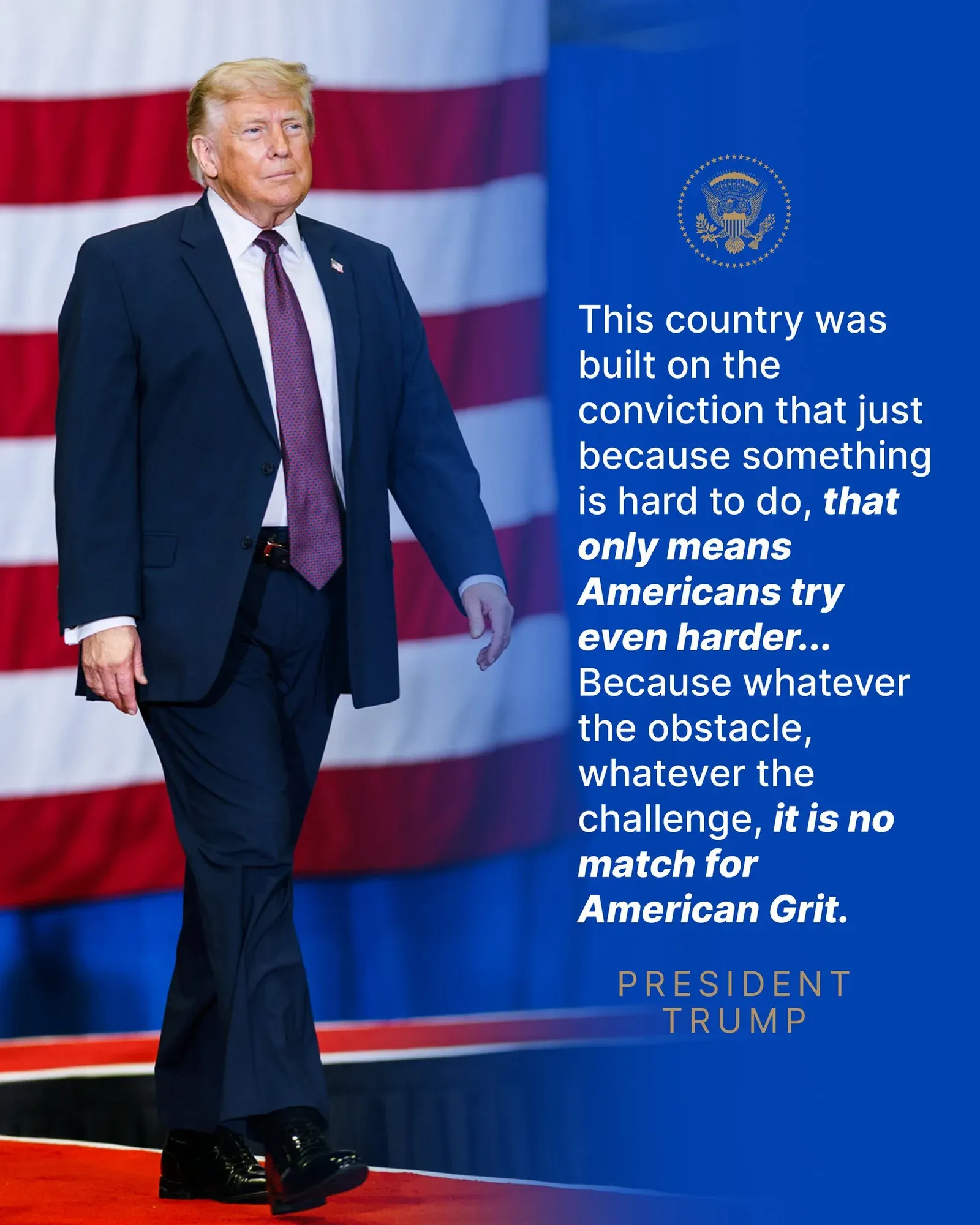 White House Invokes 'American Grit' in Patriotic Post