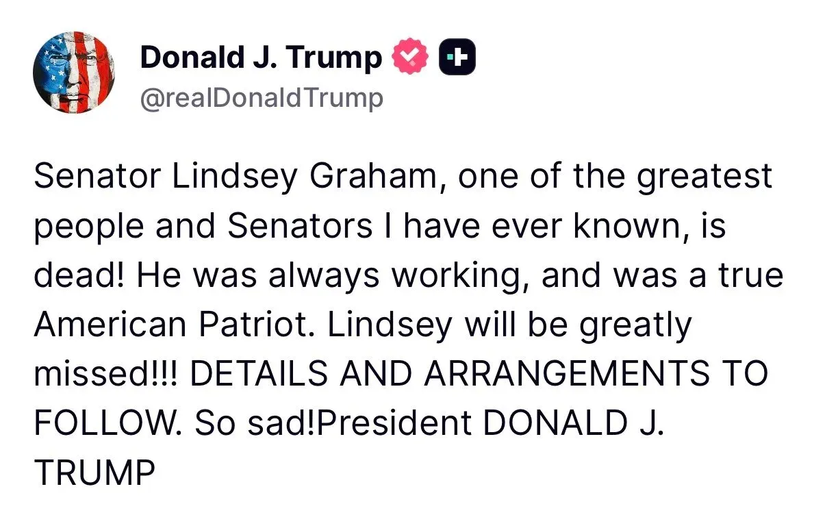 White House Issues Statement on Passing of Senator Lindsey Graham
