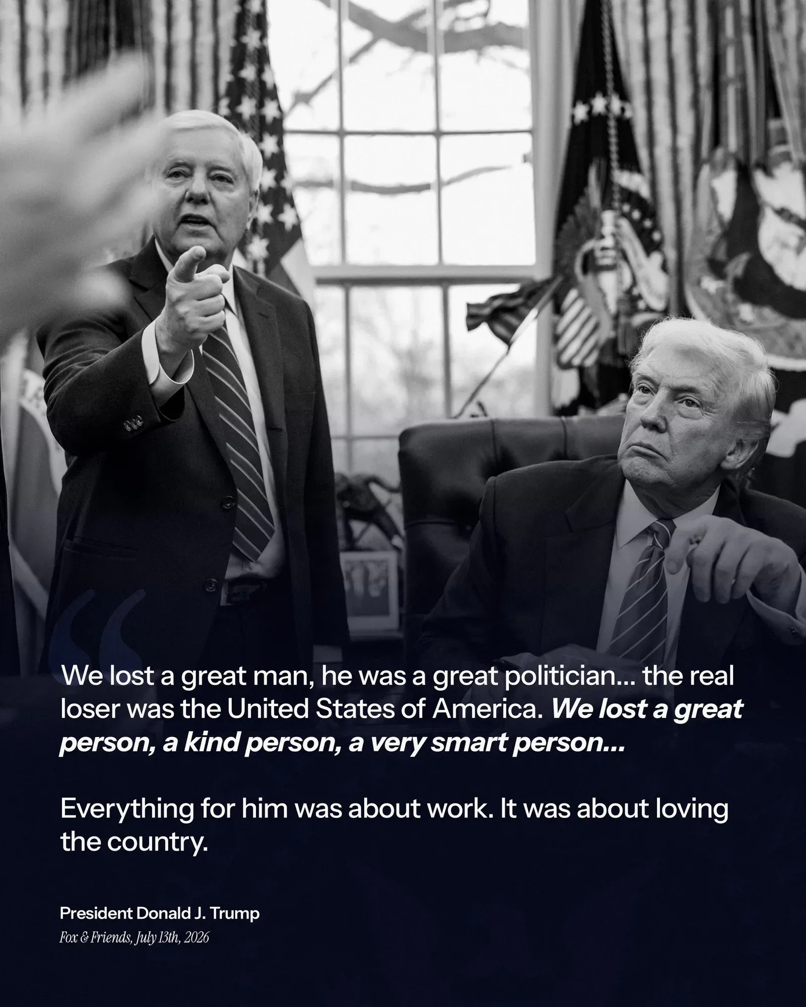 White House Mourns Senator Lindsey Graham as 'Great Patriot'