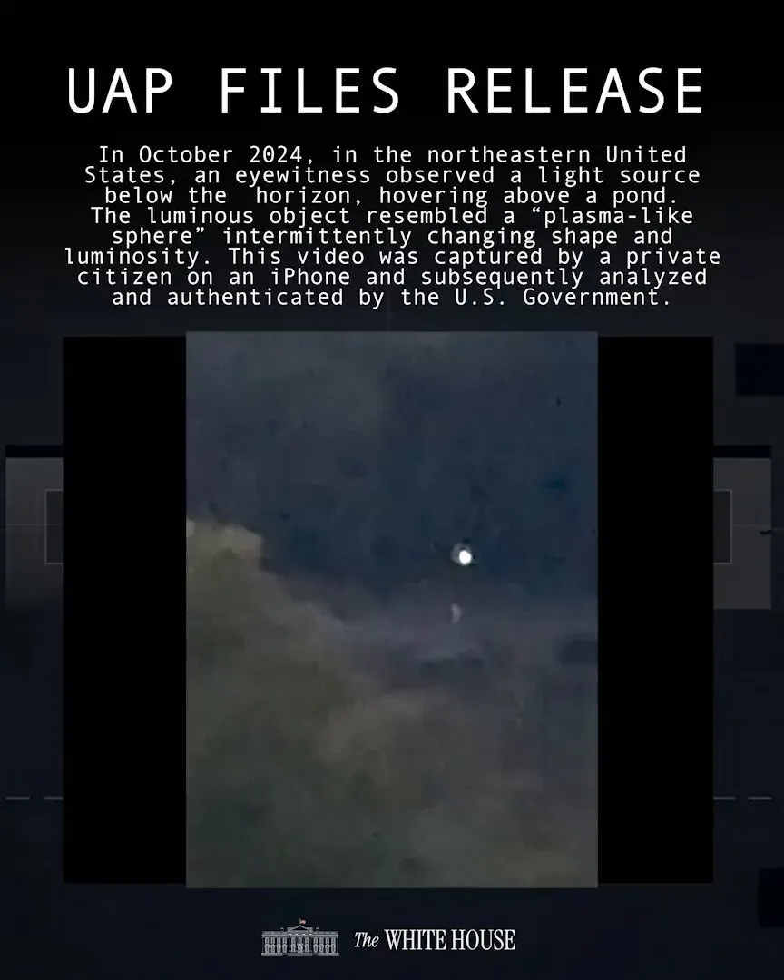 White House Releases FBI UAP File on 'Orbs Over the Pond'